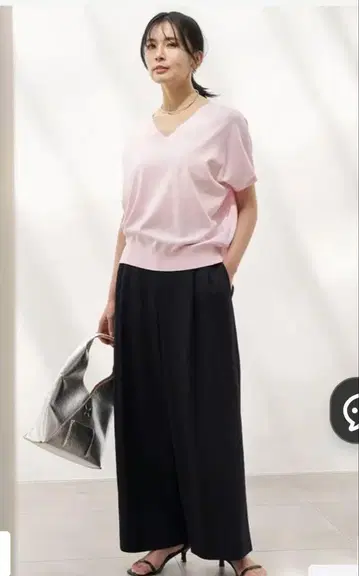 UNFILO 턱 와이드 팬츠 네이비 XS 온워드 카시야마