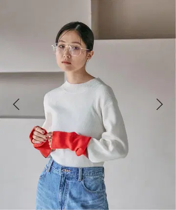 새상품 LEPSIM 렙심 12게이지 소매 배색 풀오버 블랙
