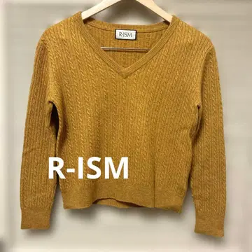 R-ISM 머스타드 V넥 스웨터 울 50% 12
