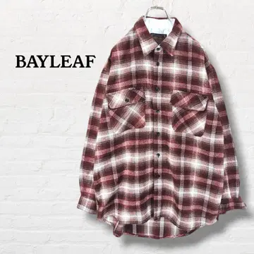 BAYLEAF 체크 무늬 기모 셔츠 [ L ] 레드 계열