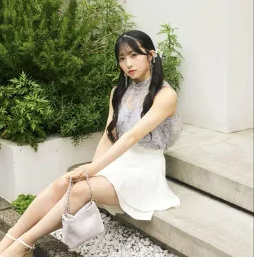 rienda 자수 튤 블라우스
