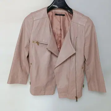 blancheur luxe 블랑 튤 램 가죽 라이더 자켓