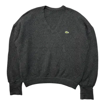 라코스테 V넥 울 니트 스웨터 사이즈 L 상당 블랙 계열 차콜