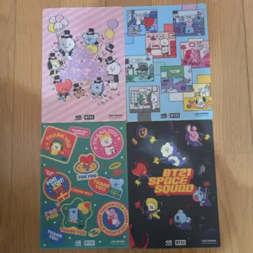 쿠라스시 BTS BT21 책받침 4개 세트