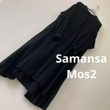 Samansa Mos2 블랙 긴팔 셔츠 원피스