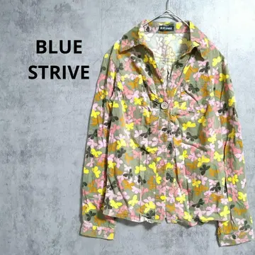 BLUE STRIVE 긴팔 셔츠 코디 로이 겉옷 화려함 레트로 귀여움