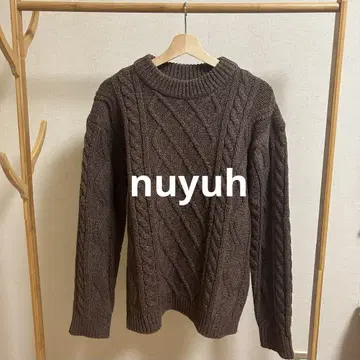 nuyuh 케이블 니트 스웨터 아란 편직