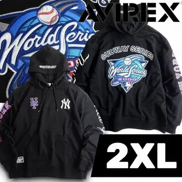 AVIREX 아비렉스 MLB 맨투맨 후드티 블랙