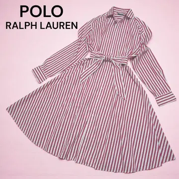 새상품급 폴로 랄프로렌 셔츠 원피스 스트라이프 포니 자수 A라인