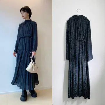 Mila Owen 백 보타이 브라우징 원피스 도트