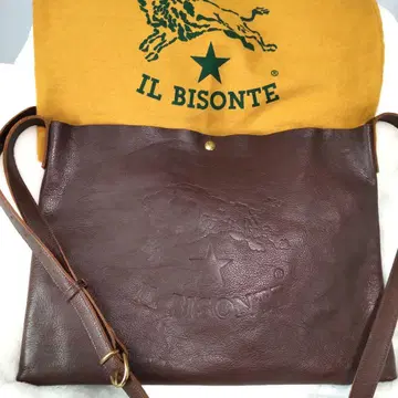 [ 새상품급 ] IL BISONTE 천연 가죽 브라운 숄더백