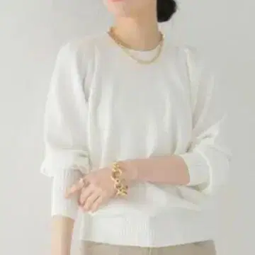컨디션 최상 플라주 퍼프 슬리브 니트 스웨터 2022