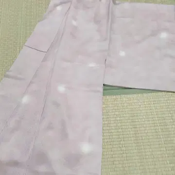 반딧불이 블러링 코몬 이중 기모노 도트 원형 패턴 순수 실크 [ 미사용