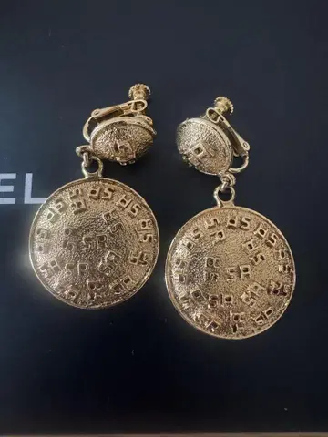 소니아 리키엘 빈티지 서클 모노그램 클립온 귀찌