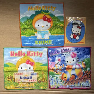 지역 한정 키티 Hello Kitty 디자인 타월 3장 세트 무릎 보호대