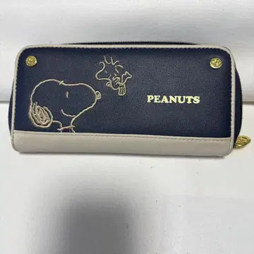 PEANUTS 스누피 장지갑 네이비