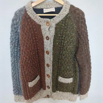 새상품급 INVERALLAN 아란 가디건 두꺼운 원단 스코틀랜드제