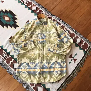 네이티브 무늬 몰스킨 셔츠 일본제