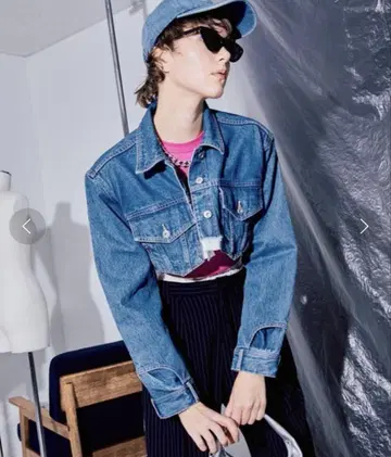 MAISONSPECIAL 컷오프 숏 데님 자켓