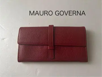 새상품급 MAURO GOVERNNA 가죽 장지갑 다크 레드