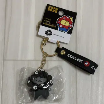 오사카 만박 블랙 미야쿠미야쿠 나리 마스코트 키링 폼폼푸딩