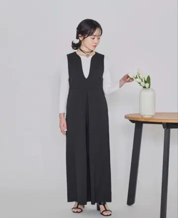 147 깊은 V넥 올인원 블랙 V넥 롱 살로펫