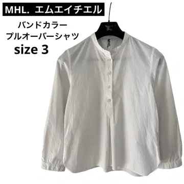MHL. 엠에이치엘 밴드 카라 풀오버 셔츠 코튼 긴팔