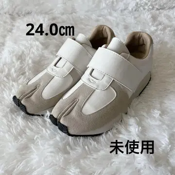 토슈즈 스타일 스니커즈 화이트/베이지 24.0cm