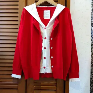 새상품 후드 부착 니트와 라운드넥 레이어드 가디건