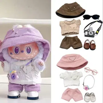 러브브 의류 버킷햇 6세트 인형옷 코스튬 의류 옷 갈아입기 의류 보라색