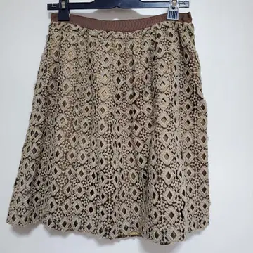 레이스 플레어 스커트 베이지 약 47.5cm 기장