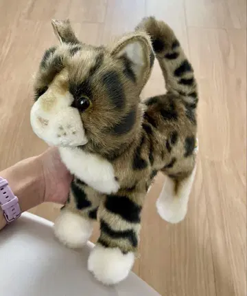 레오파드 무늬 고양이 봉제 인형 약 26cm