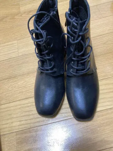 블랙 레이스업 지퍼 부츠 S ABC마트