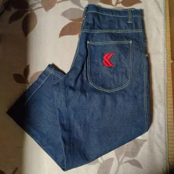 칼카니 자수 로고 데님 팬츠