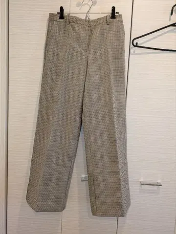 ZARA 체크 무늬 와이드 팬츠