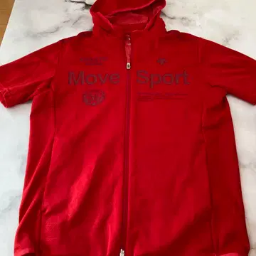 새상품 DESCENTE MOVE Sport 풀 집업 후드티 레드 반팔