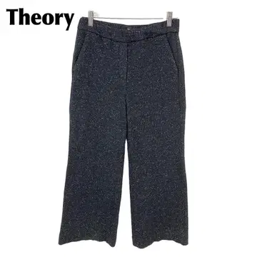 [ 새상품급 ] Theory 허리밴딩 와이드 울 팬츠 0 네이비