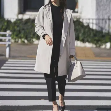 any sis [ 세탁 가능 ] 후데트 롱 코트