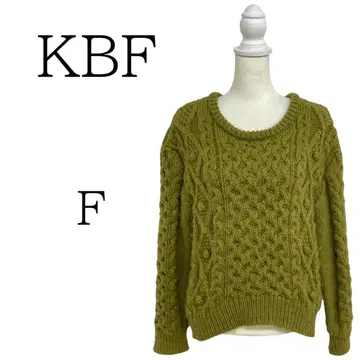 KBF 옐로우 그린 긴팔 니트 스웨터 FREE SIZE
