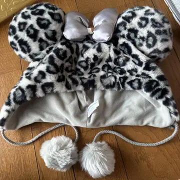 디즈니 레오파드 무늬 미키 귀도리 모자 58cm