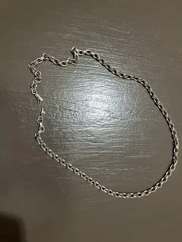 실버 페이퍼 체인 목걸이 약 50cm
