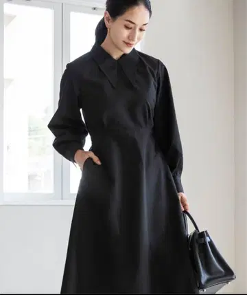 ur's 유어즈 카라 부착 롱 원피스 긴팔 M 사이즈