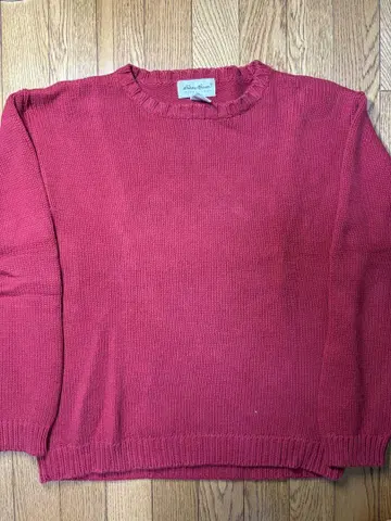 90s Eddie Bauer 에디 바우어 빨간색 코튼 니트