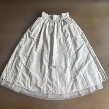 파시오네 튤 리버서블 플레어 롱 스커트 38