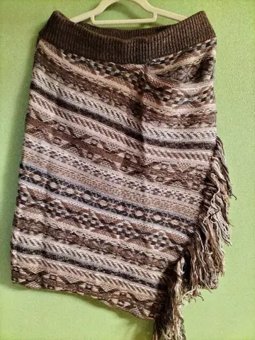 NATURAL VINTAGE GOA 기하학 패턴 니트 스커트