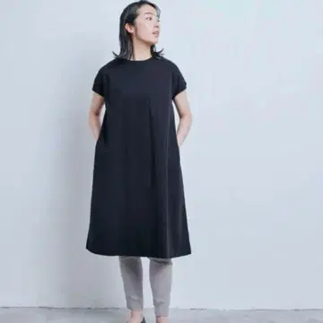 인기 나카가와 마사시치 상점 강연면 원피스 프렌치 슬리브 A라인 반팔