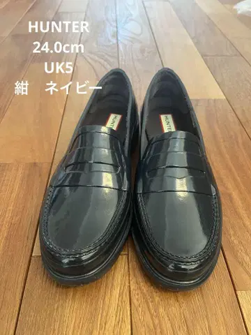 HUNTER 레인 신발 네이비