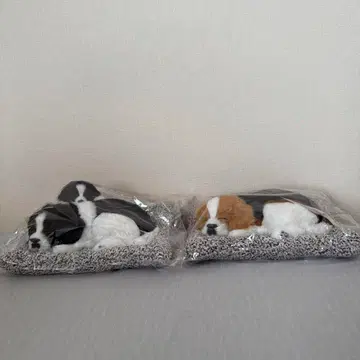 [ 미사용 새상품 ] 보더콜리 비글 봉제 인형 2마리 졸린 강아지