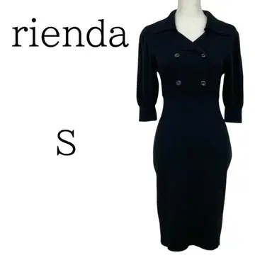 새상품급 rienda 리엔다 블랙 무릎 기장 니트 원피스 S