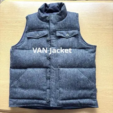 VAN Jacket 리버서블 그레이 다운 베스트 트위드 M